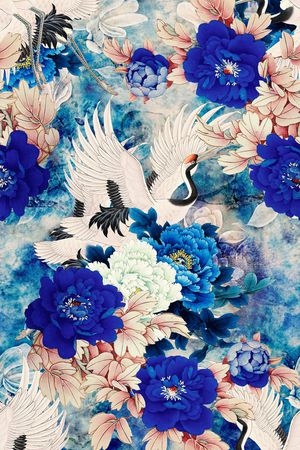 抽象花卉印花华亿平台图片