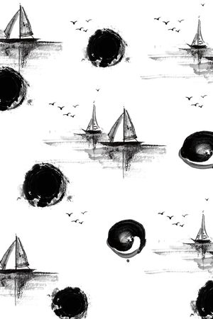 水墨风印花华亿平台图片