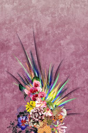 手绘花卉印花华亿平台图片