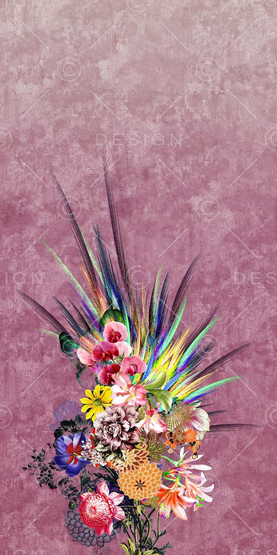 手绘花卉印花华亿平台图片