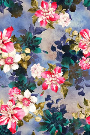 彩底花卉印花华亿平台图片