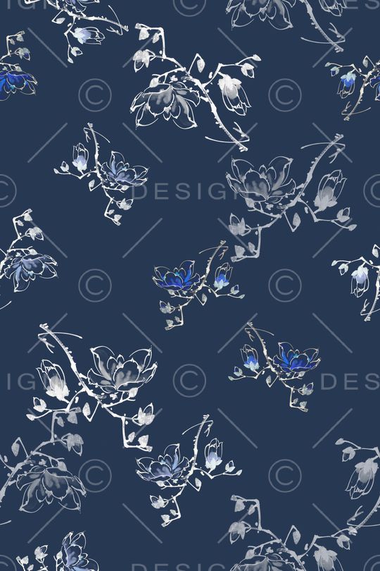 玉兰花印花华亿平台图片