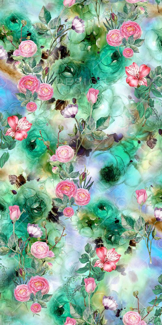 抽象花卉印花华亿平台图片