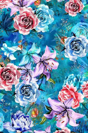 抽象花卉印花华亿平台图片