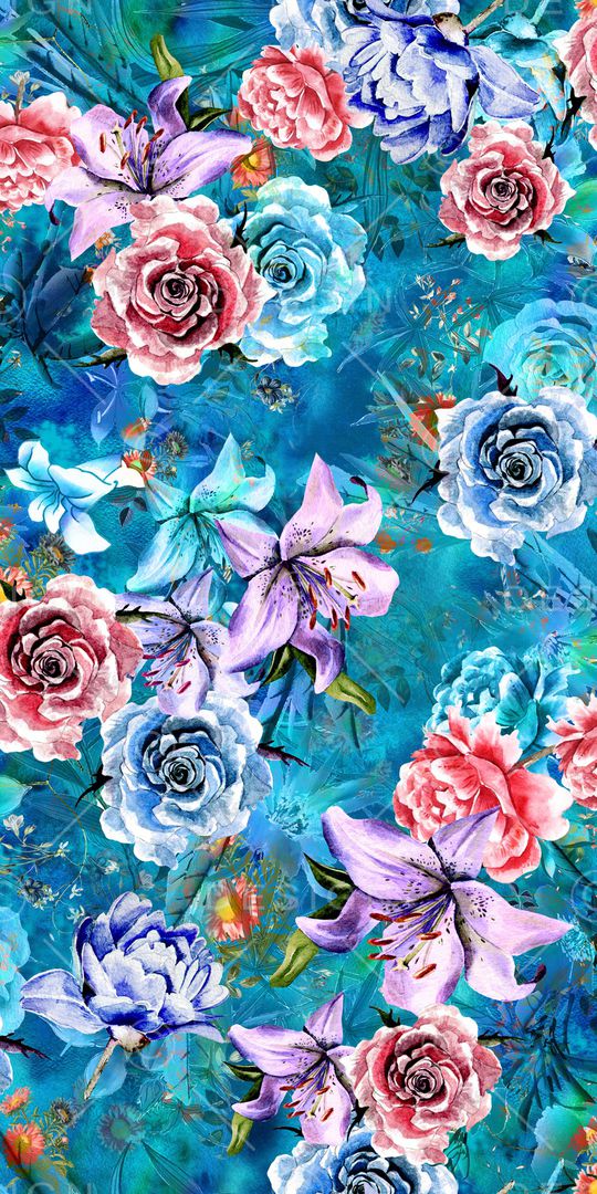 抽象花卉印花华亿平台图片