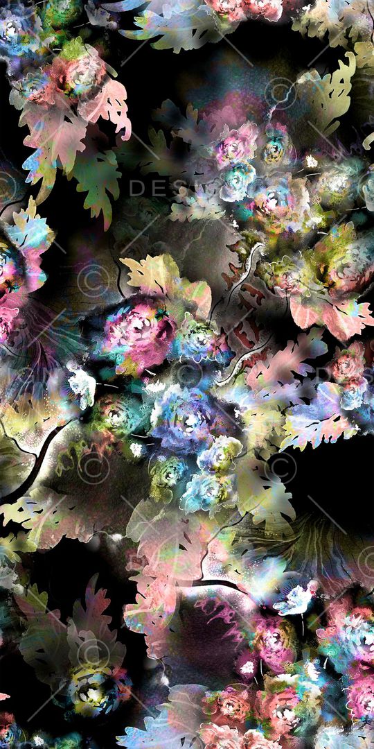 抽象花卉印花华亿平台图片