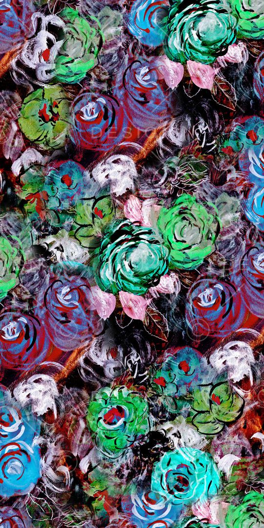 抽象花卉印花华亿平台图片