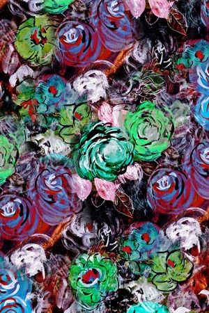 抽象花卉印花华亿平台图片