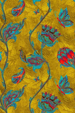 抽象花卉印花华亿平台图片