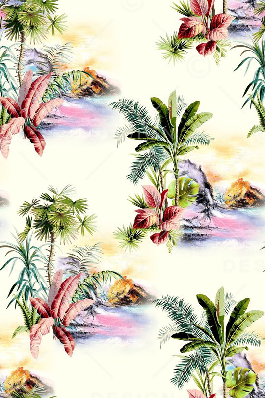 热带华亿平台印花华亿平台图片