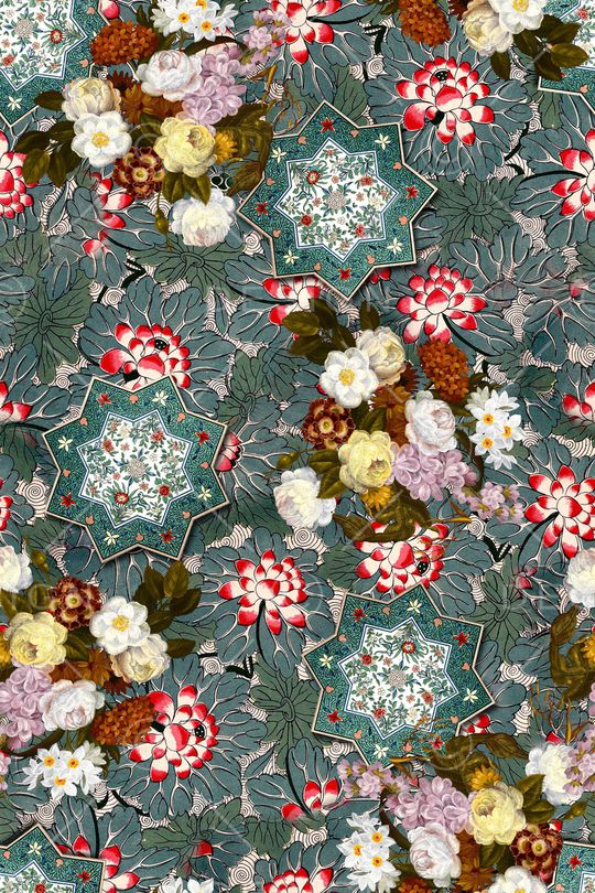 古典花纹印花华亿平台图片