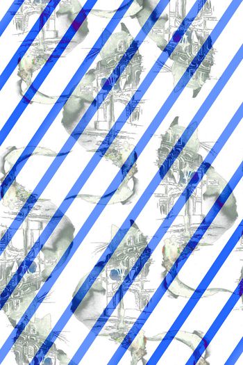 条纹印花华亿平台图片