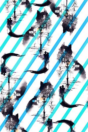 条纹印花华亿平台图片