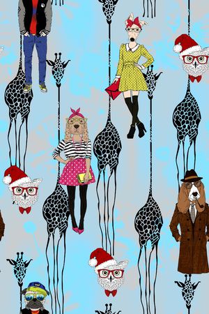 卡通动物印花华亿平台图片