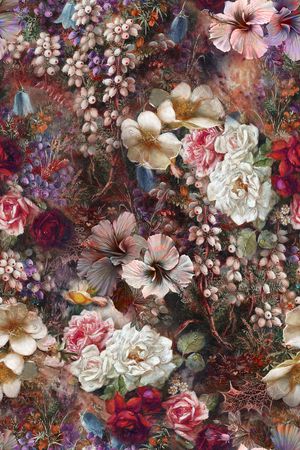 花卉印花华亿平台图片