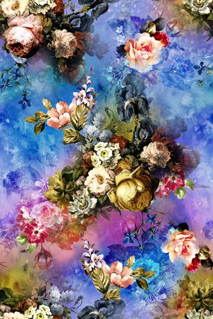 花卉印花华亿平台图片