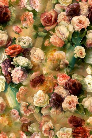 水彩花卉印花华亿平台图片