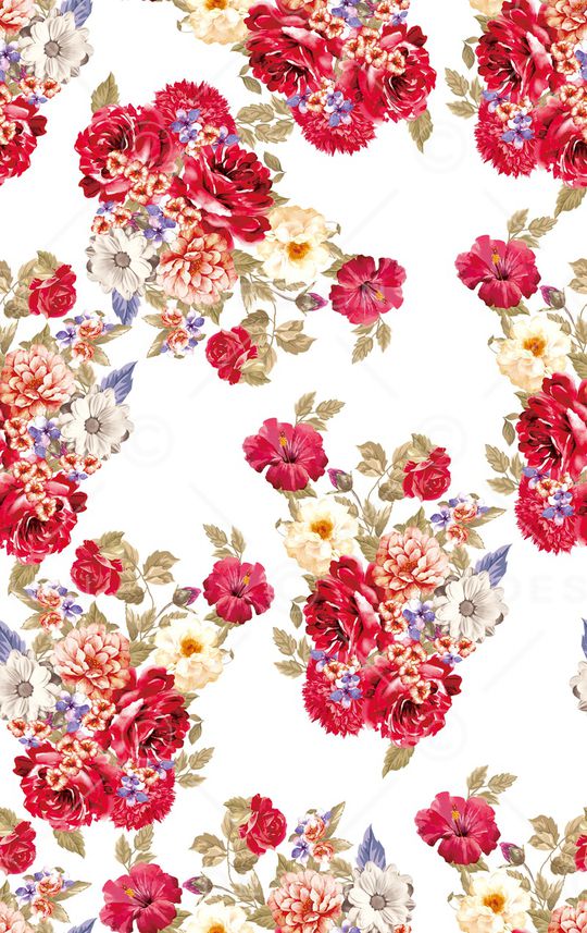 水彩花卉印花华亿平台图片