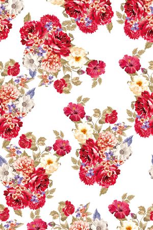 水彩花卉印花华亿平台图片