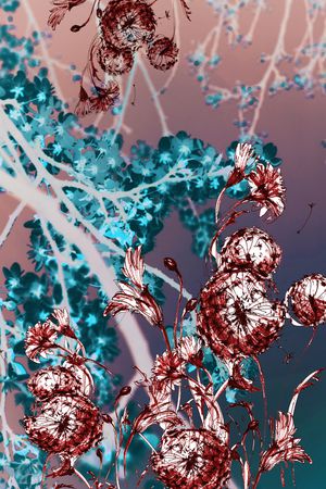 水彩花卉印花华亿平台图片