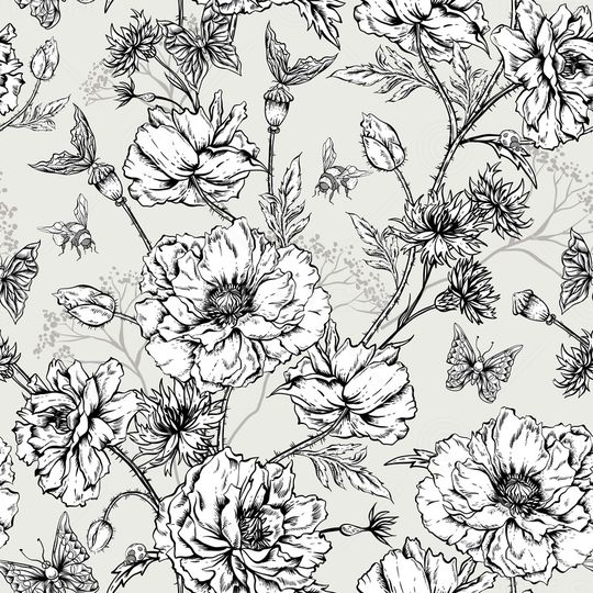 手绘花卉印花华亿平台图片