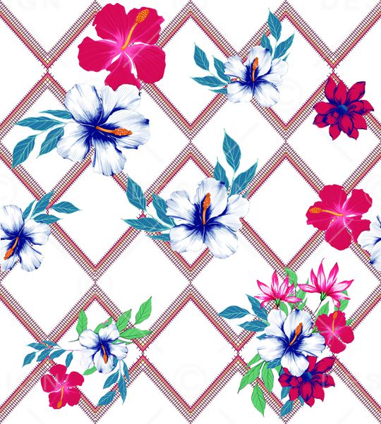 格子花印花华亿平台图片