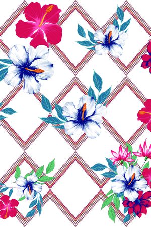 格子花印花华亿平台图片