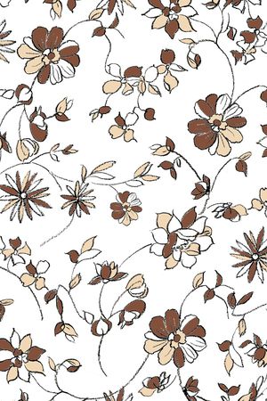 线条花卉印花华亿平台图片