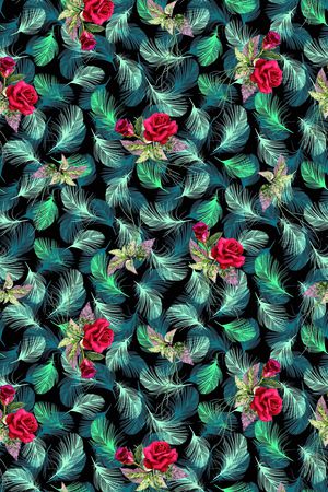 手绘花卉印花华亿平台图片