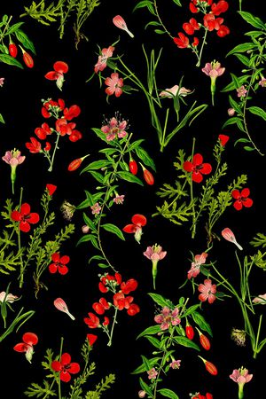 水彩花卉印花华亿平台图片