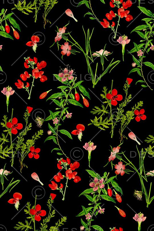 水彩花卉印花华亿平台图片