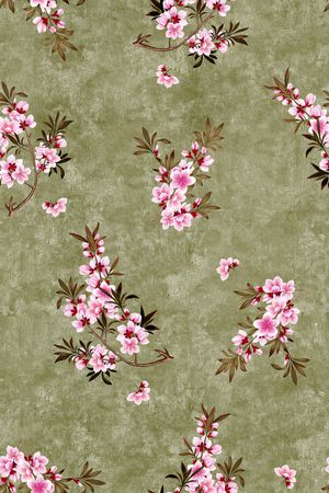 水彩花卉印花华亿平台图片