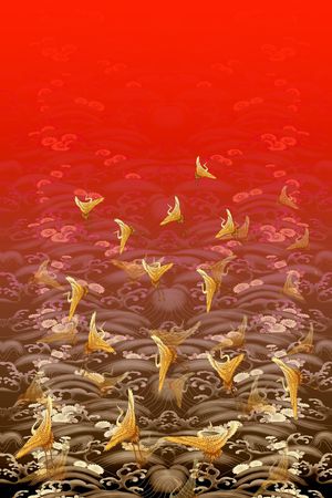 仙鹤印花华亿平台图片