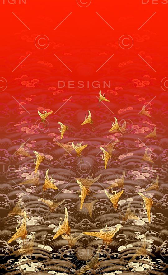 仙鹤印花华亿平台图片