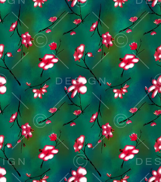 玉兰花印花华亿平台图片