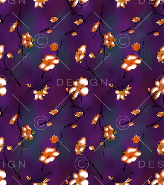 玉兰花印花华亿平台图片