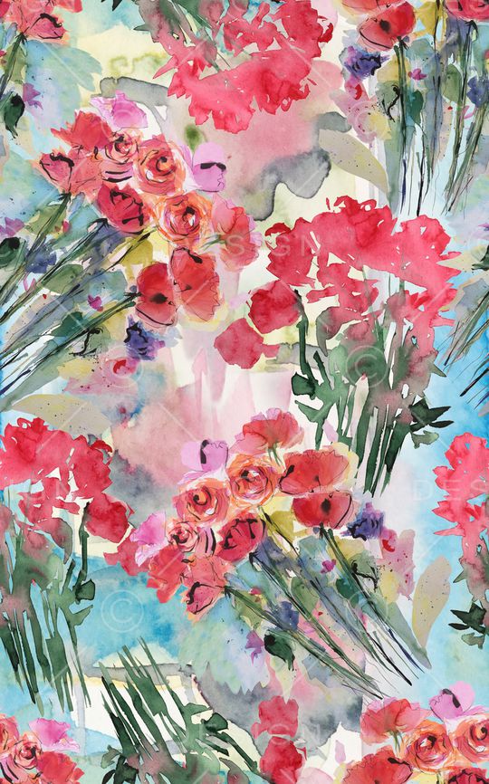 抽象花卉印花华亿平台图片