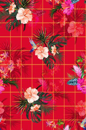 棕榈树印花华亿平台图片