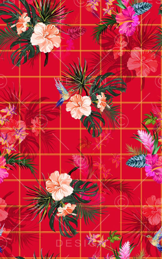 棕榈树印花华亿平台图片