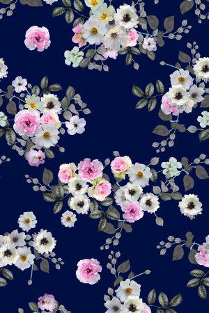 手绘玫瑰印花华亿平台图片