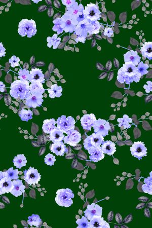 手绘玫瑰印花华亿平台图片