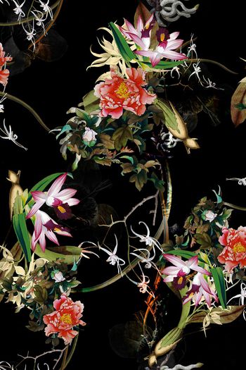 水彩花卉印花华亿平台图片