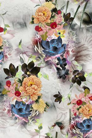 民族花卉印花华亿平台图片