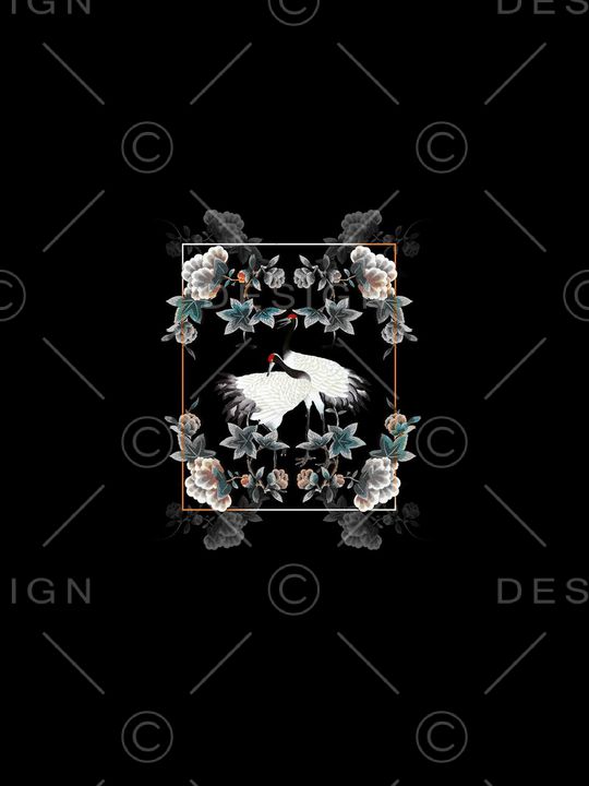 仙鹤印花华亿平台图片