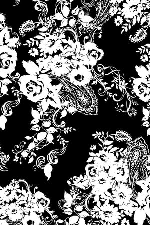 黑白华亿平台印花华亿平台图片