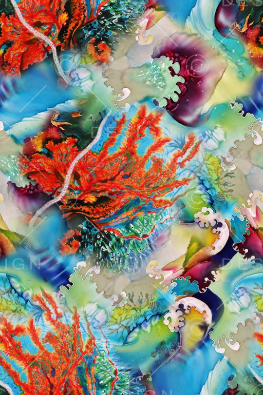 珊瑚印花华亿平台图片