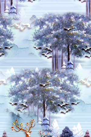 鸟印花华亿平台图片