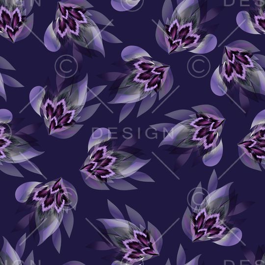 黑底花卉印花华亿平台图片