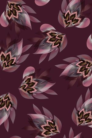 黑底花卉印花华亿平台图片