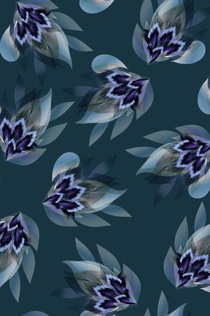 黑底花卉印花华亿平台图片